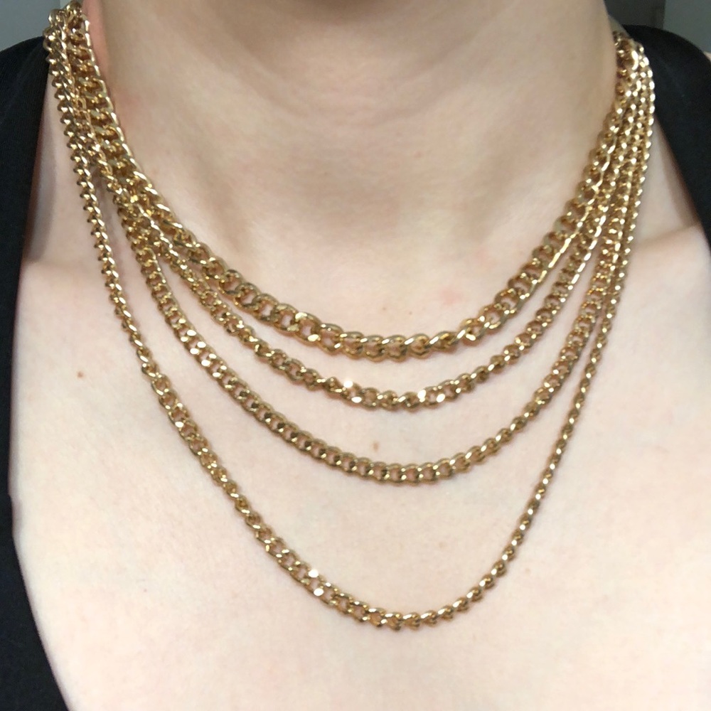 Gold multi chain necklace
